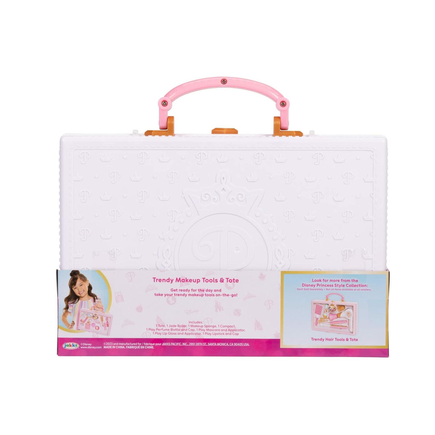Disney Princess Style Collection Girls Makeup Tote Bag with 8 Play Tools