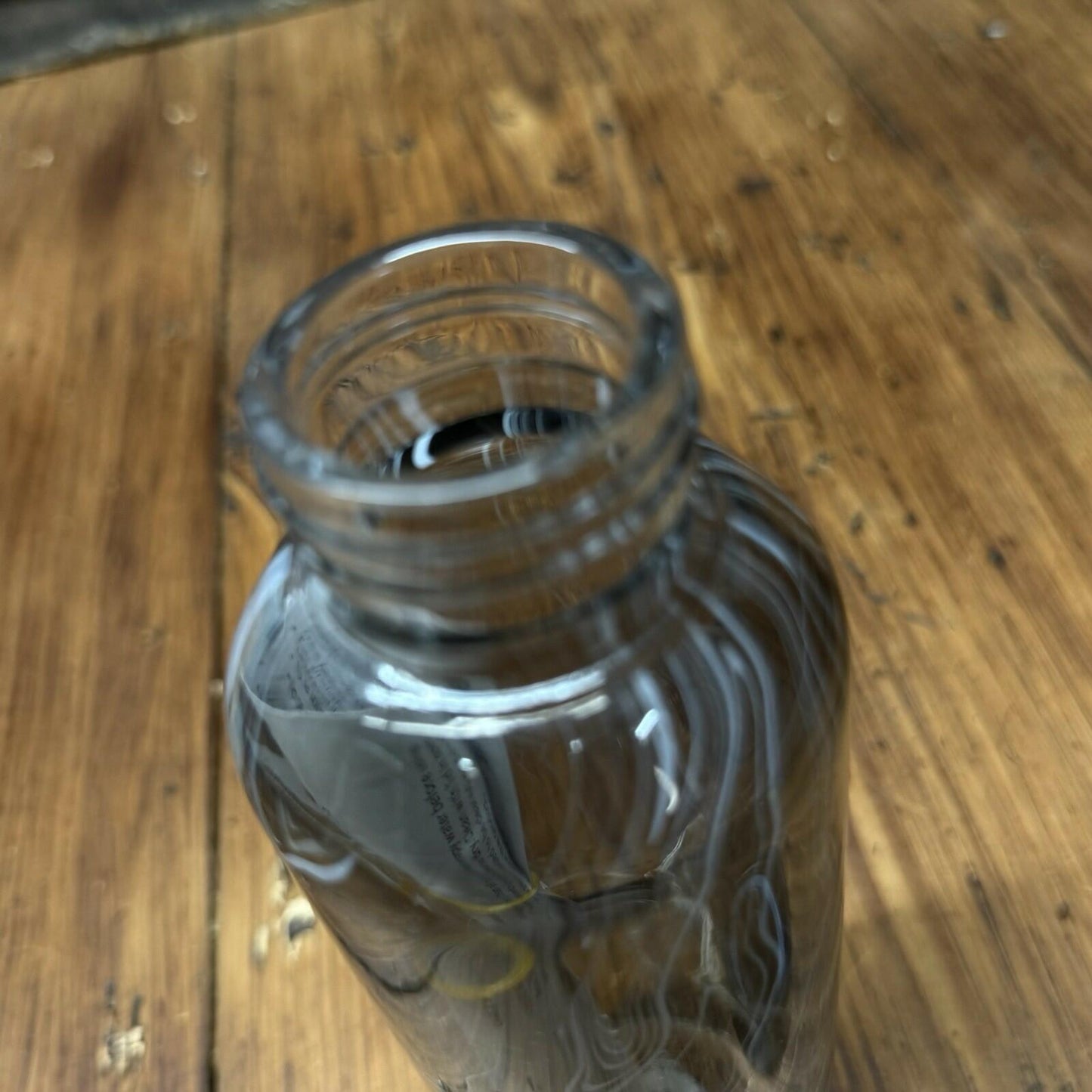 Starbucks Glass Tumbler Black Gray Waves Transparent Charcoal 16oz
