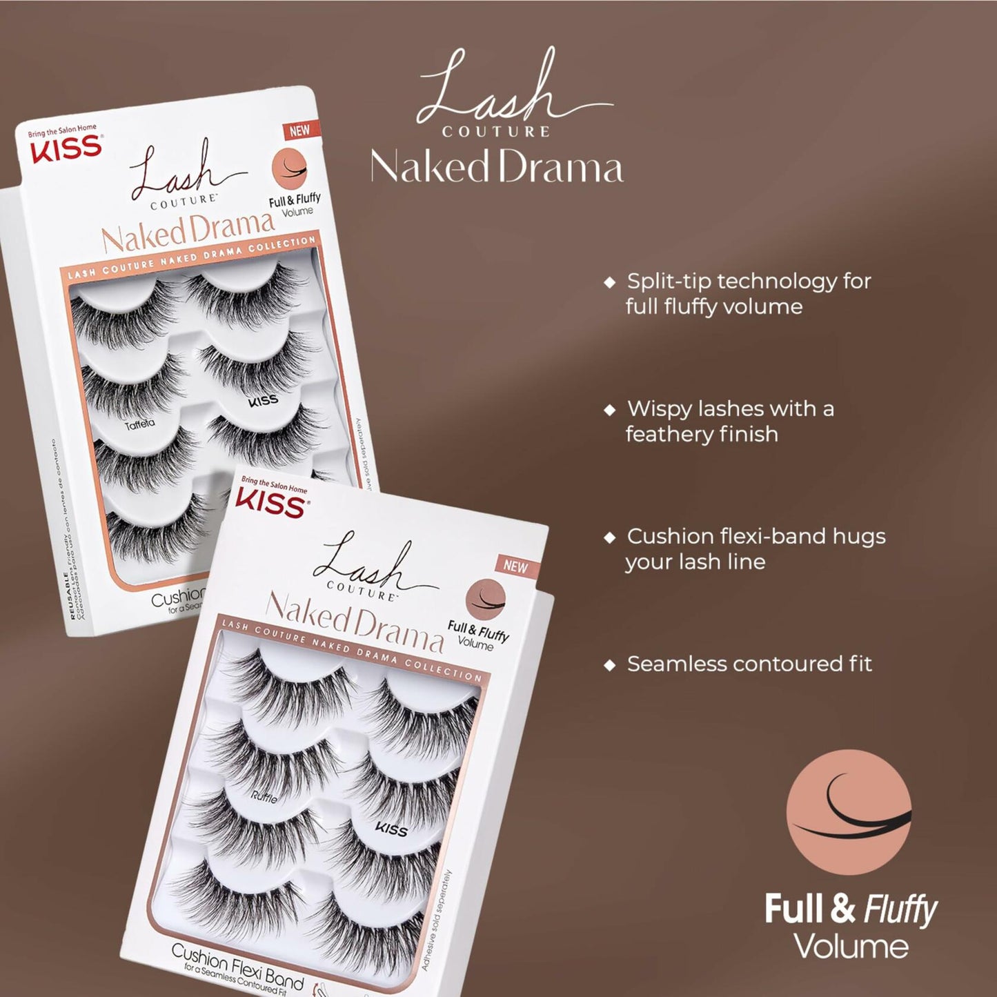 KISS Lash Couture Naked Drama False Eyelashes Cruise 16mm 4 Pairs
