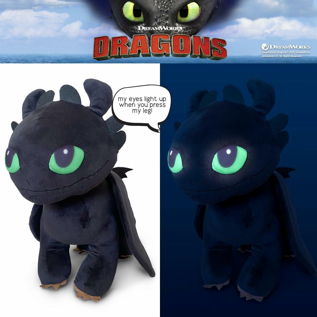 Franco How to Train Your Dragon Toothless Cozy Pillow Buddy Light Up Eyes