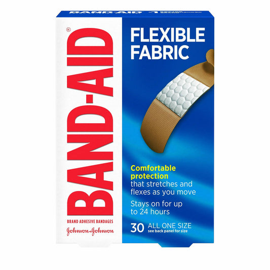 Band-Aid Flexible Fabric Adhesive Bandages All One Size 30 ct