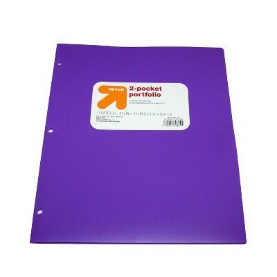 up & up 2 Pocket Plastic Folder Purple 11.38x9.38 Inches