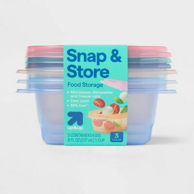 Up&up Rectangle Food Storage Container 8oz 3pk Multicolor Plastic