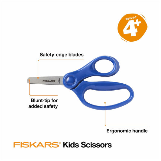 Fiskars 5" Blunt-Tip Kids Scissors Blue Ages 4-7 School Crafting