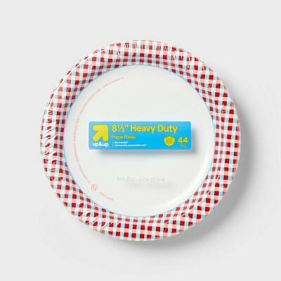 Up&up Disposable Plate 8.5" Red Checkered 44ct