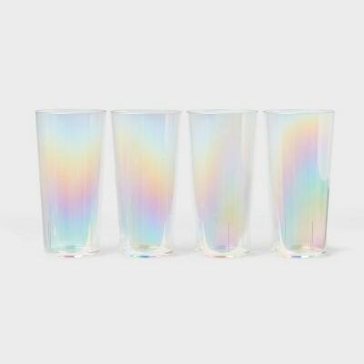 Sun Squad 22oz Tall Tumbler 4pk Iridescent Plastic LITMUS Color