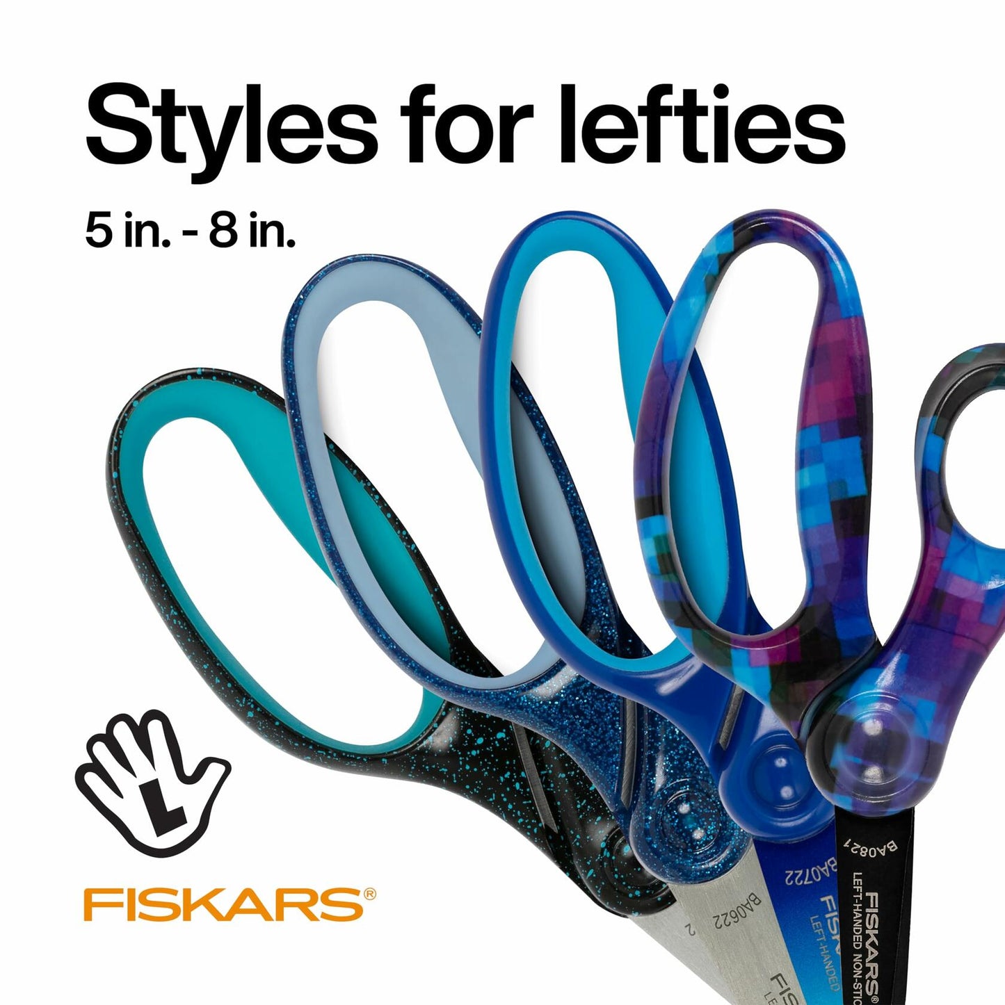Fiskars 5" Left Handed Kids Scissors Pointed Tip Ages 4-7 School Craft