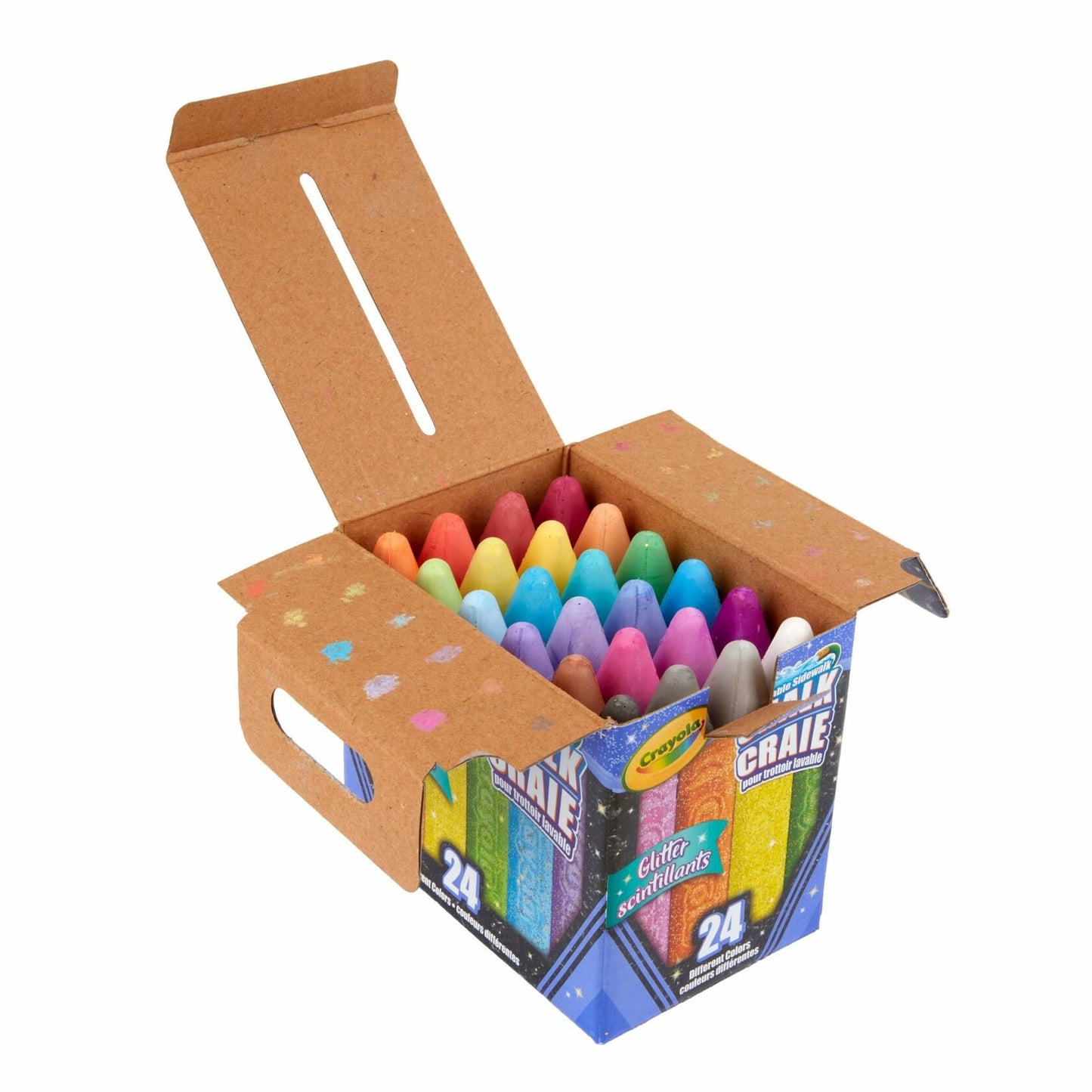 Crayola Glitter Chalk 24 Count Assorted Colors Washable Sidewalk Art