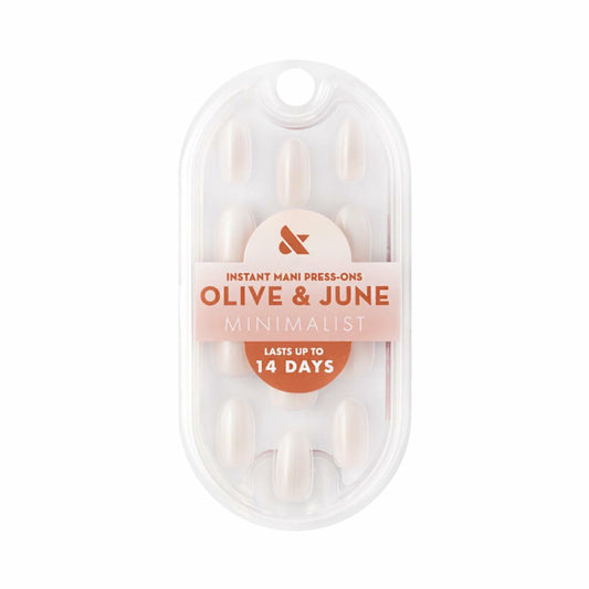 Olive & June Press-On Nails Medium Oval 42ct Pure White Syrup Gradient