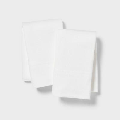 Threshold Cotton Jersey Pillowcase 2 Pack White Standard Machine Wash