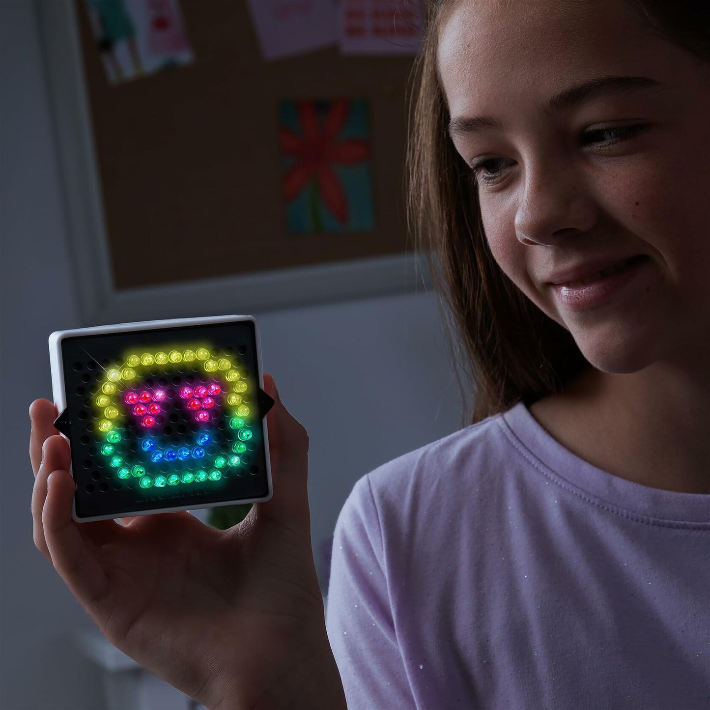 Basic Fun Mini Lite Brite Refresh 90 Pieces Colorful Pegs Light Up Toy