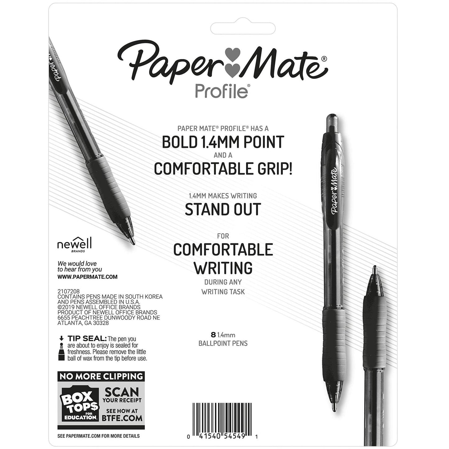Paper Mate Profile Retractable Ballpoint Pens Assorted Colors 8-Count