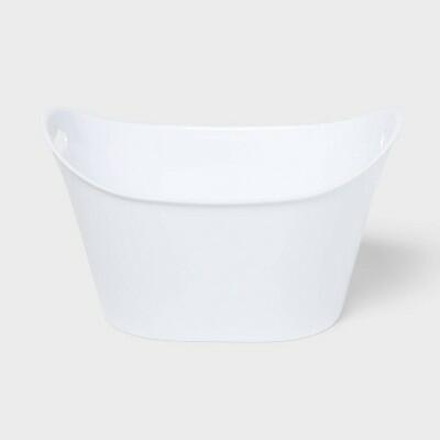Sun Squad Polypropylene Oval Snack Bucket White