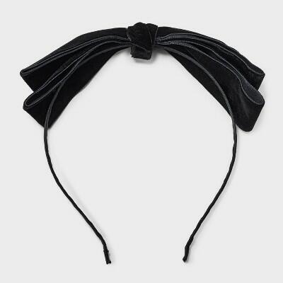 A New Day Velvet Bow Headband Black Eco-Friendly Velvet Metal Oval