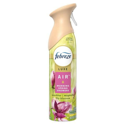 Febreze Luxe Air Mist Morning Spring Showers Scent 8.8oz Disposable