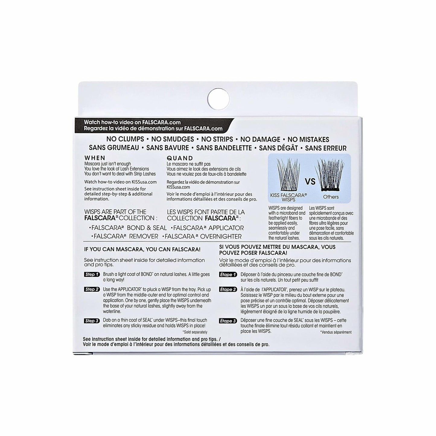 KISS Lash Extension Kit Natural Wispy Wisps 10-12-14mm Black 30 Clusters