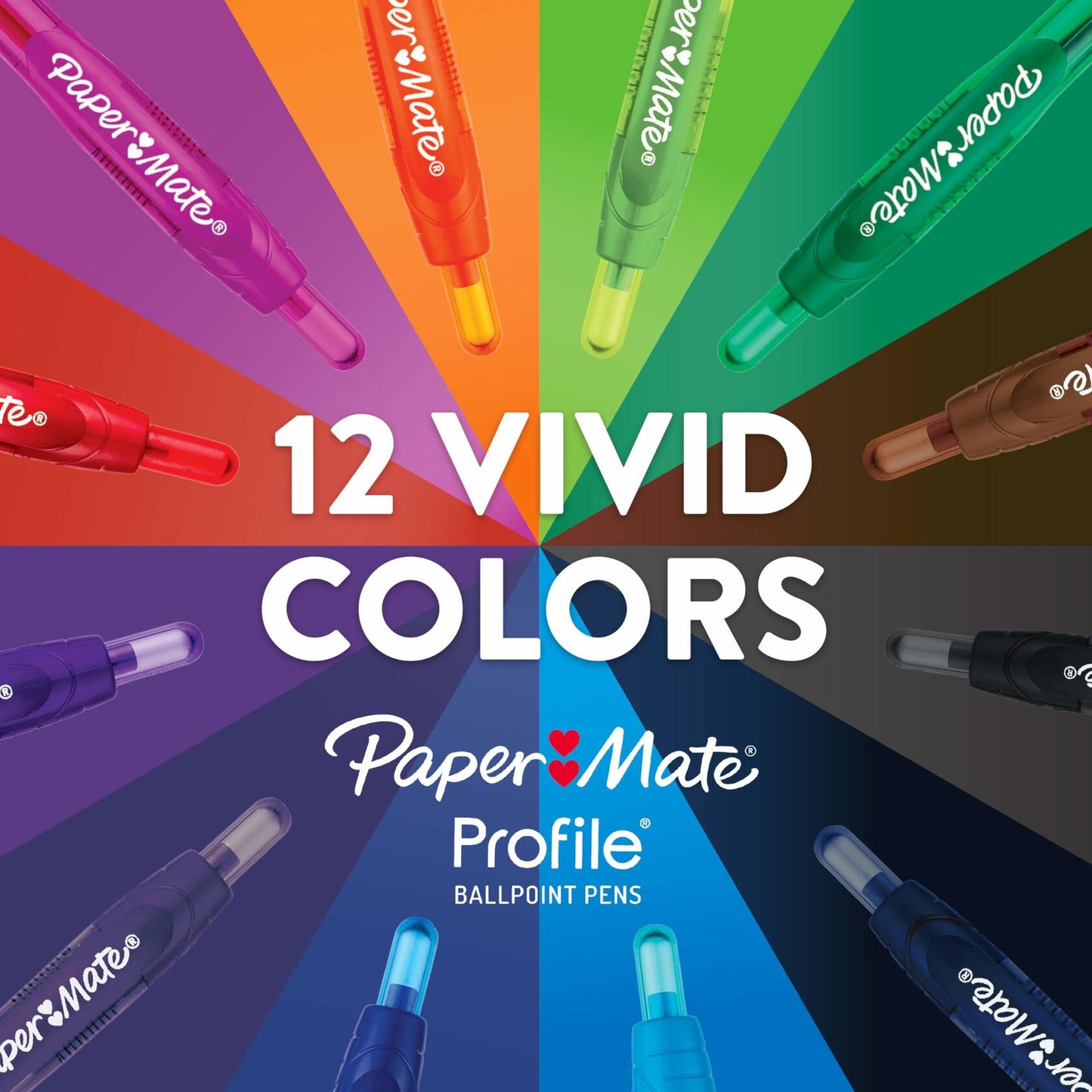 Paper Mate Profile Retractable Ballpoint Pens Assorted Colors 8-Count