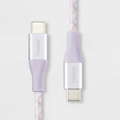 heyday USB-C to USB-C Braided Cable 6ft Soft Purple