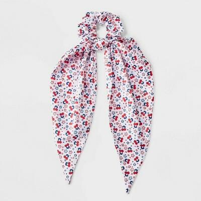 Americana Cherry Star Print Hair Twister with Tails Multicolor