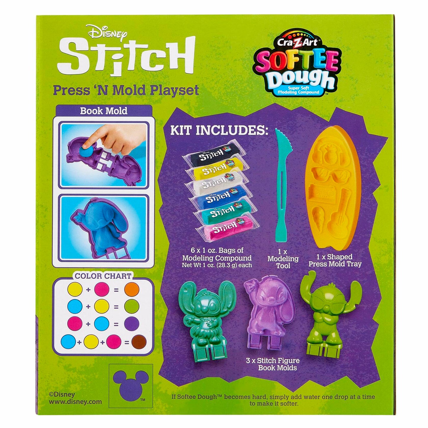 Cra-Z-Art Disney Stitch Softee Dough Press 'N Mold Playset Blue 3+