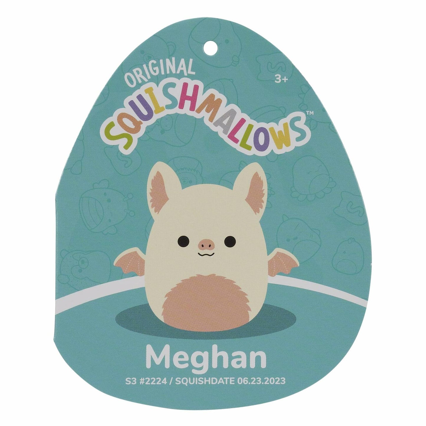 Squishmallows Clip-On Meghan The Bat 3.5" Yellow Small