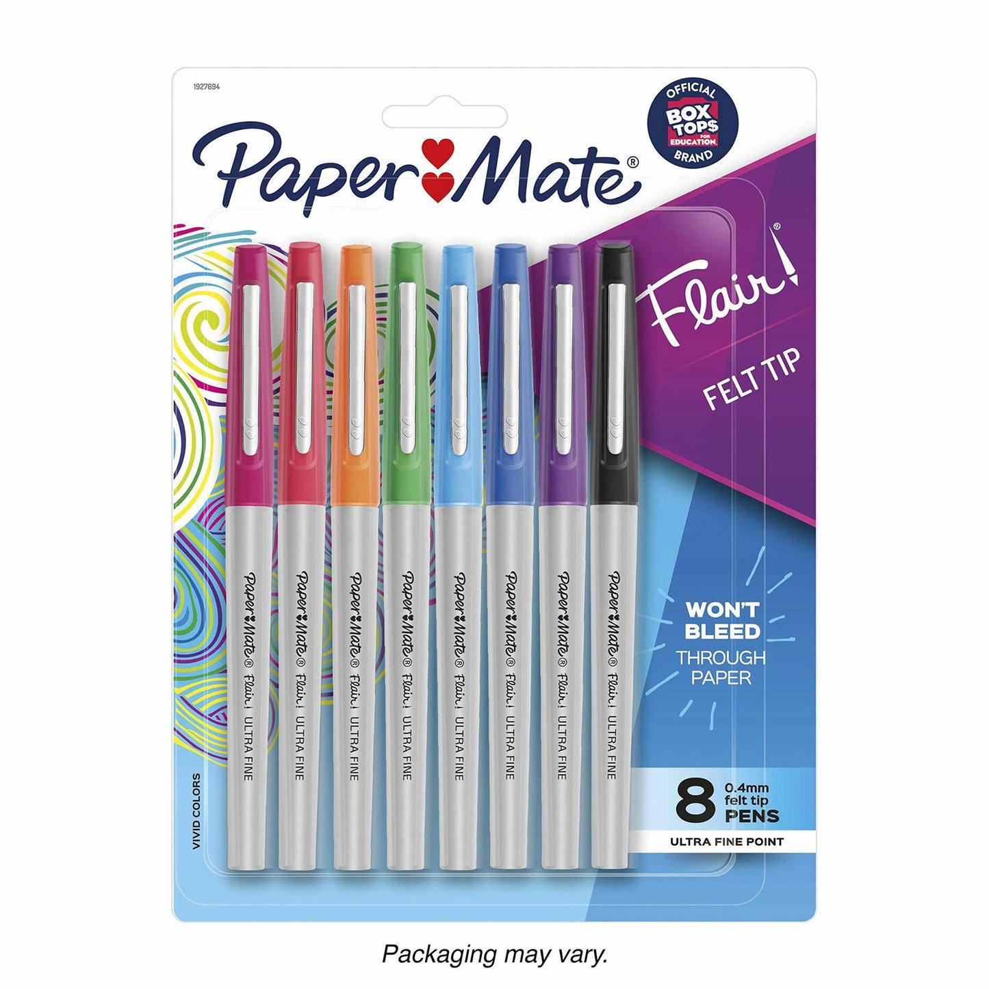 Paper Mate Flair Felt Tip Pens Ultra Fine 0.4mm Assorted Colors 8 Count