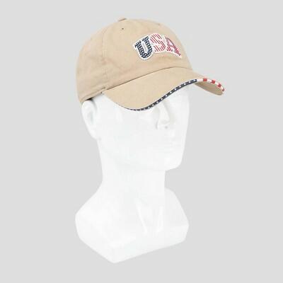 Wemco Men's USA Baseball Hat Tan Size Adult General Sizing