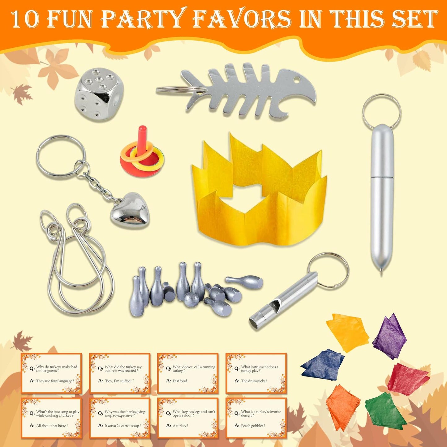 Siawoy 8 Pack Fall Thanksgiving Party Favors Pumpkin Turkey Hats Prizes
