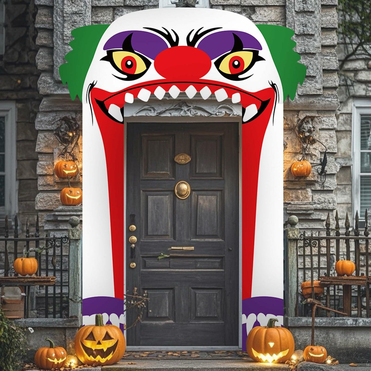 Halloween Door Cover 3 Pcs Clown Banner Decor Indoor Outdoor Party Supplies