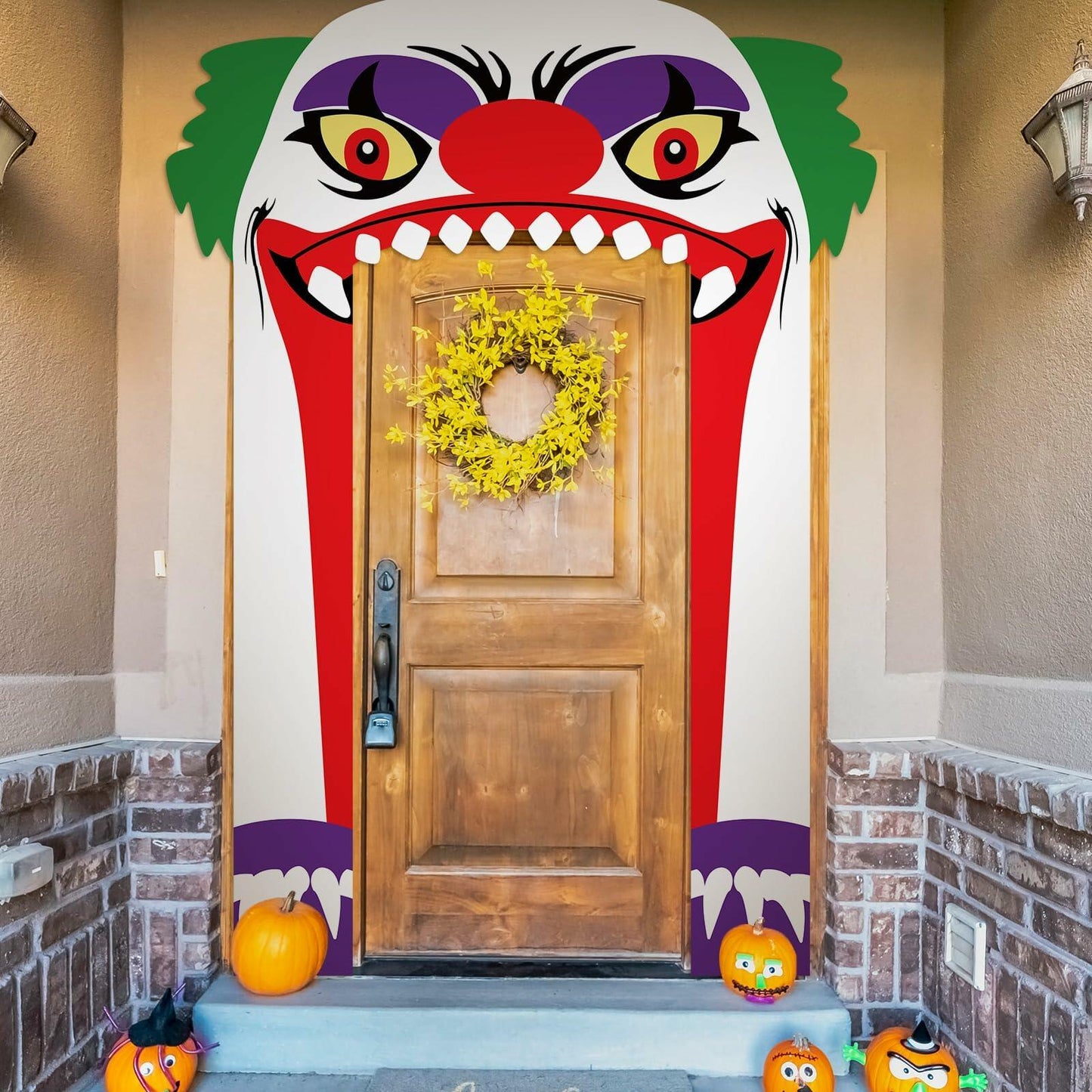 Halloween Door Cover 3 Pcs Clown Banner Decor Indoor Outdoor Party Supplies