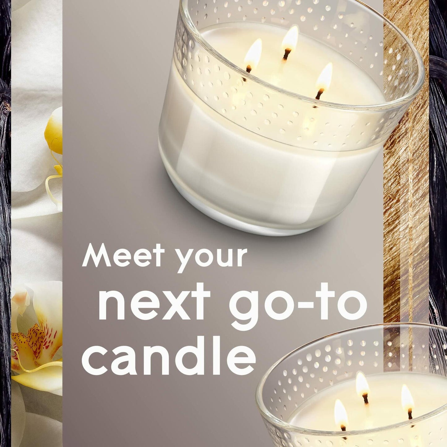 Glade Sheer Vanilla Embrace 3-Wick Candle 6.8 Oz White Floral Scent