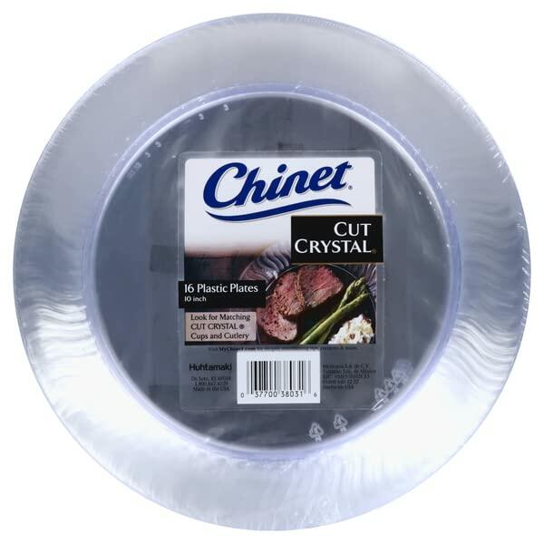Chinet Plastic Plates 10 Inch 16 Count Disposable Party Tableware
