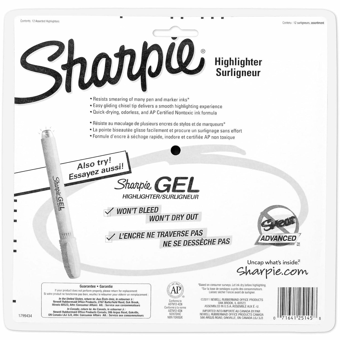 SHARPIE Tank Style Highlighters Chisel Tip Assorted Ink Colors 12 Pack