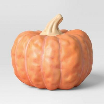 Hyde and EEK! Boutique Small Pumpkin Figurine Orange Plastic