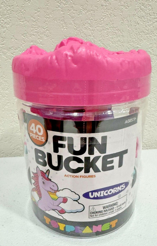 Fun Bucket Toy Planet Fun Bucket Unicorn Set 40pc Figures Playset