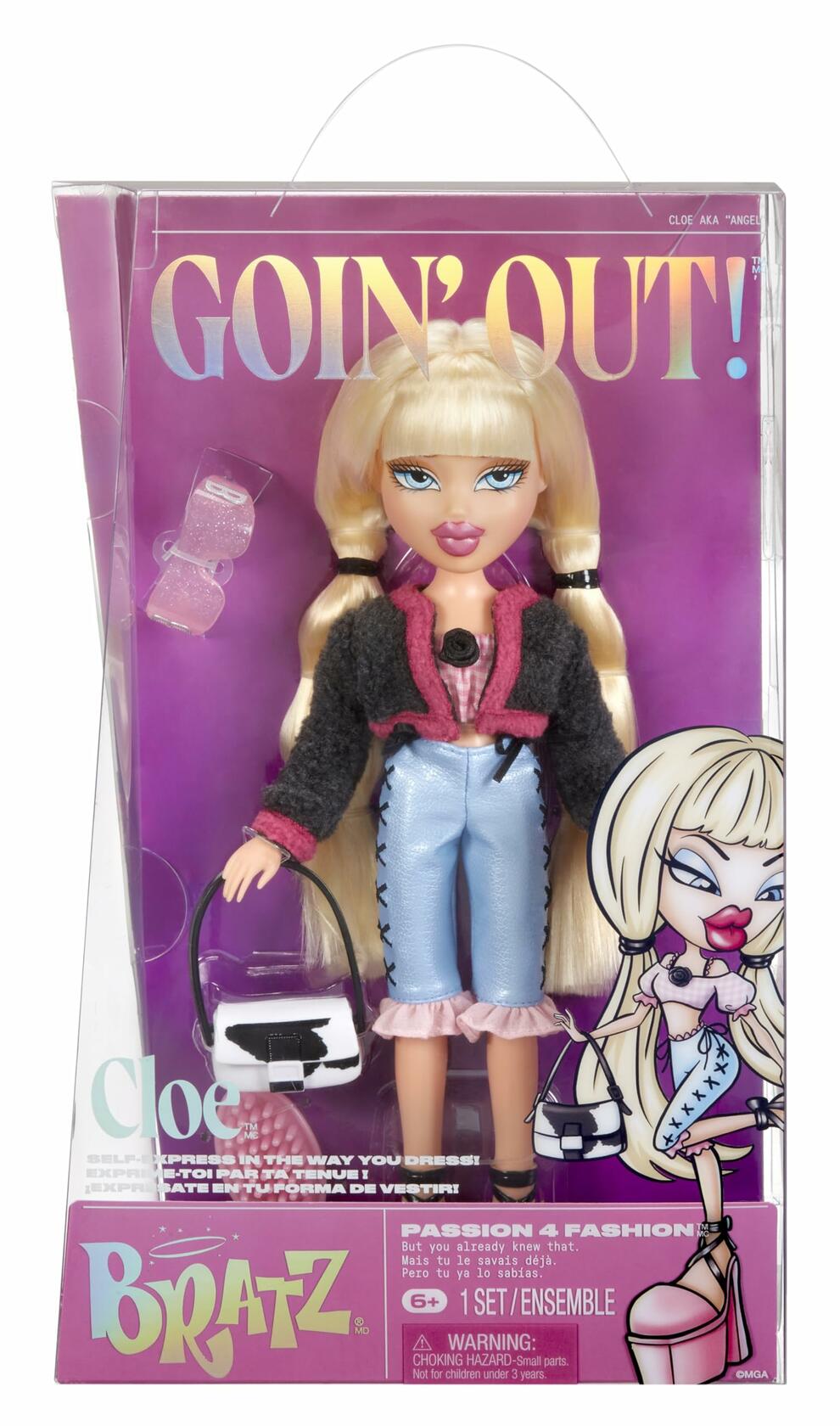 Bratz Goin’ Out! Cloe Fashion Doll with Accessories Medium Light Blue Eyes