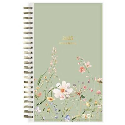 The Everygirl Wellness Planner 2025 Weekly Monthly Wirebound 5x8 Sage