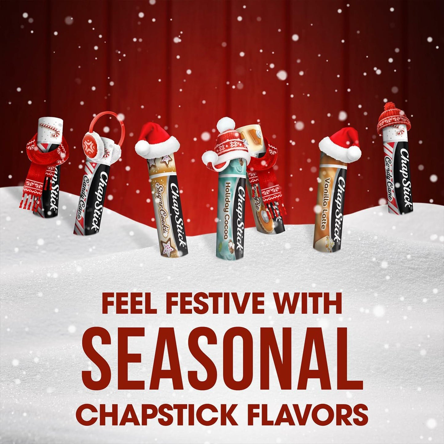 ChapStick Lip Balm Holiday Variety 5-Pack Candy Cane Sugar Cookie 0.15oz
