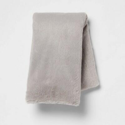 Room Essentials Plush Body Pillow Cover Gray 20x50 Zipper Closure