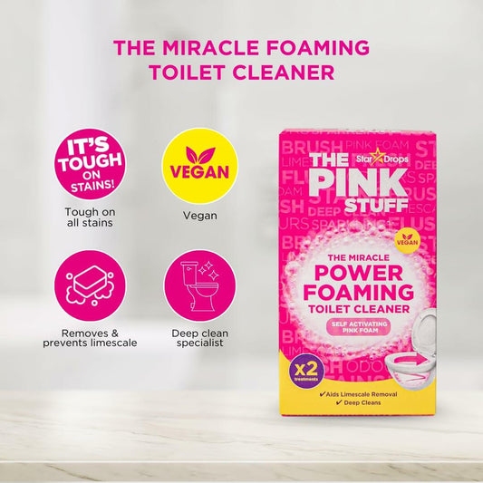 Stardrops Pink Stuff Miracle Power Foaming Toilet Cleaner Rhubarb 7oz 1 Pack