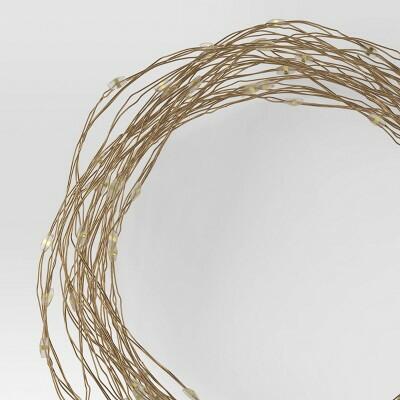 Room Essentials LED Dewdrop Fairy String Light Battery Operated 10.5' White 30ct