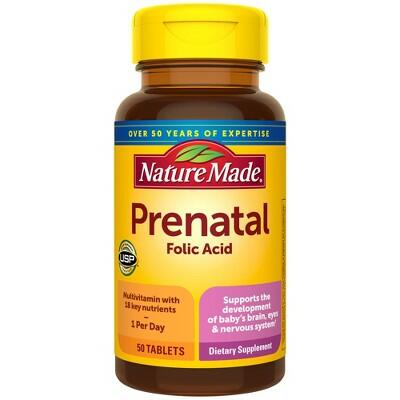 BestBy05/26 Nature Made Multi Prenatal Vitamins with Folic Acid 50ct