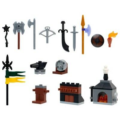 BLDR Medieval Pack Accessory Set 73 Pieces