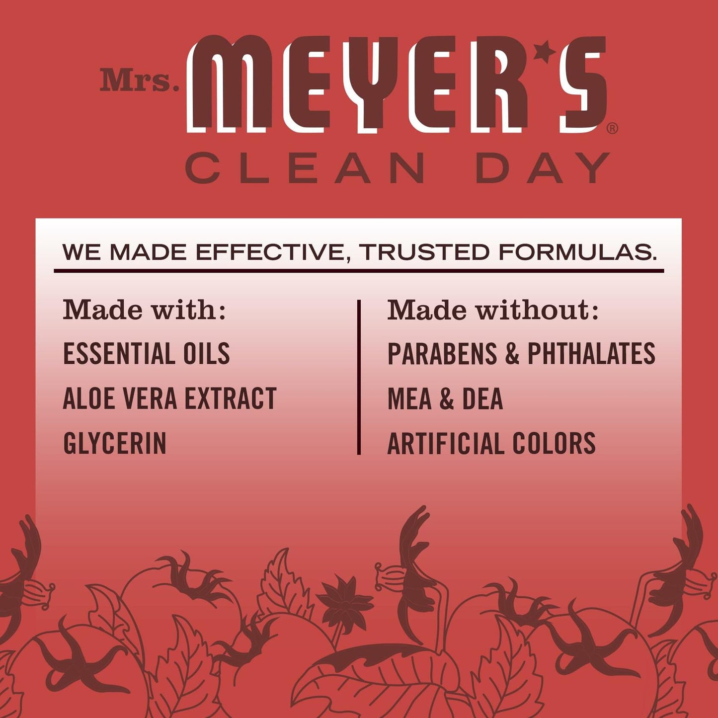 Mrs. MEYER'S CLEAN DAY Liquid Dish Soap Tomato Vine Scent 16oz Bottle
