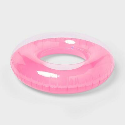Sun Squad 31" Inflatable Swimming Tube Pink Pool Float for Kids