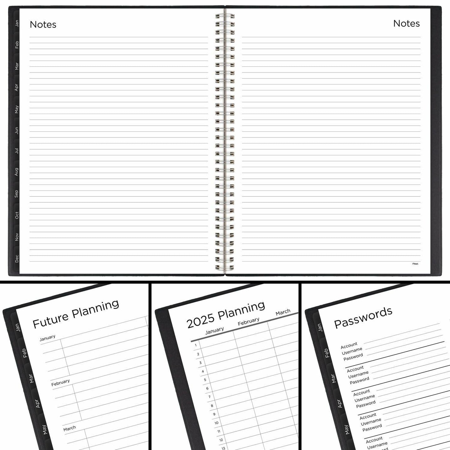 Mead 2025 Weekly Monthly Planner 15-Month Large 8.5x11 Black