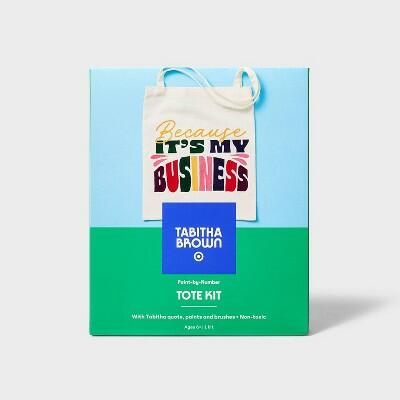 Tabitha Brown Paint by Numbers Tote Bag DIY Kit Canvas White Brushes
