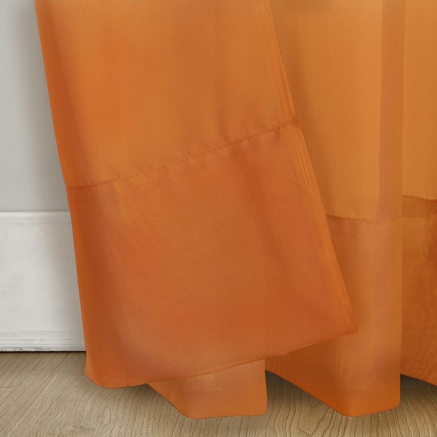 No. 918 Calypso Sheer Voile Rod Pocket Curtain Panel Orange 59x84