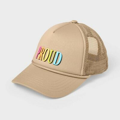 Pride Adult Mesh Proud Baseball Hat Beige Men