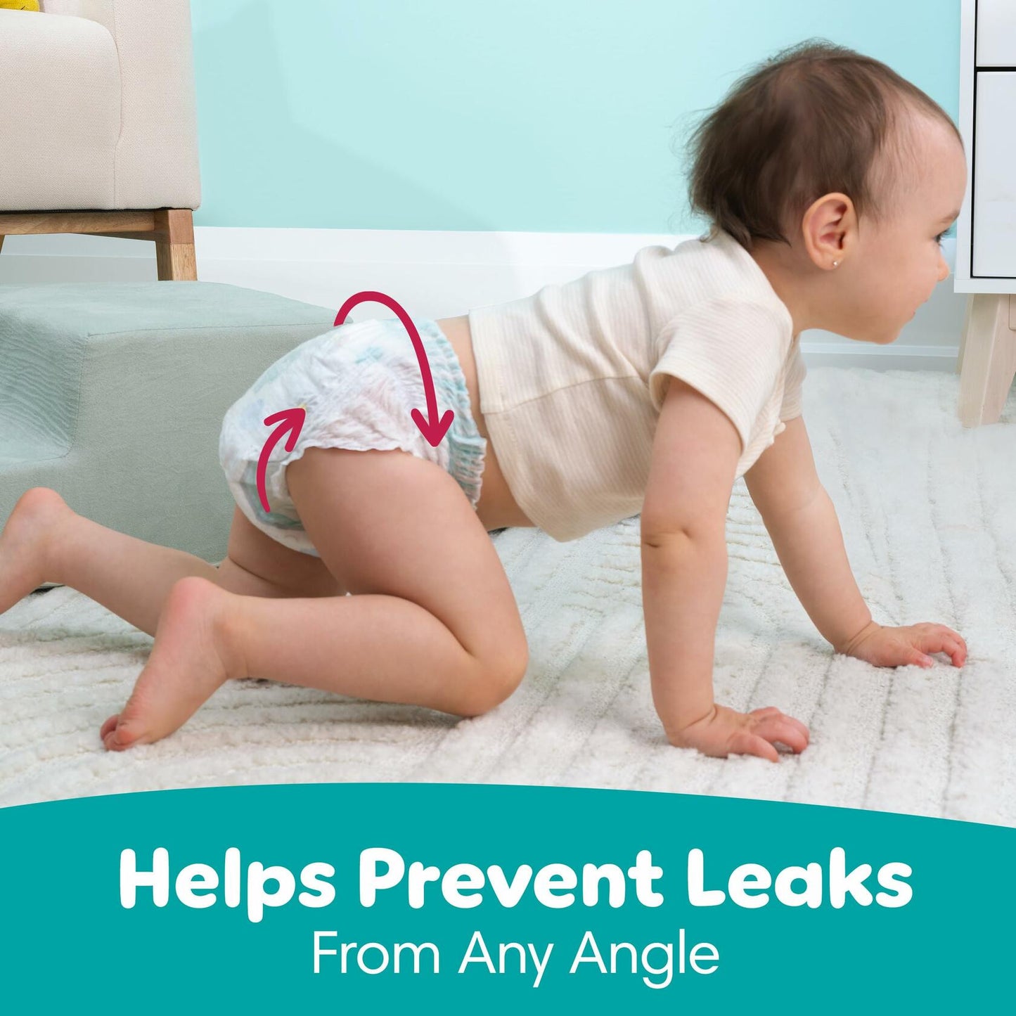 Pampers Swaddlers 360° Diapers White Leakproof Comfy Dry 17 Count Size 5